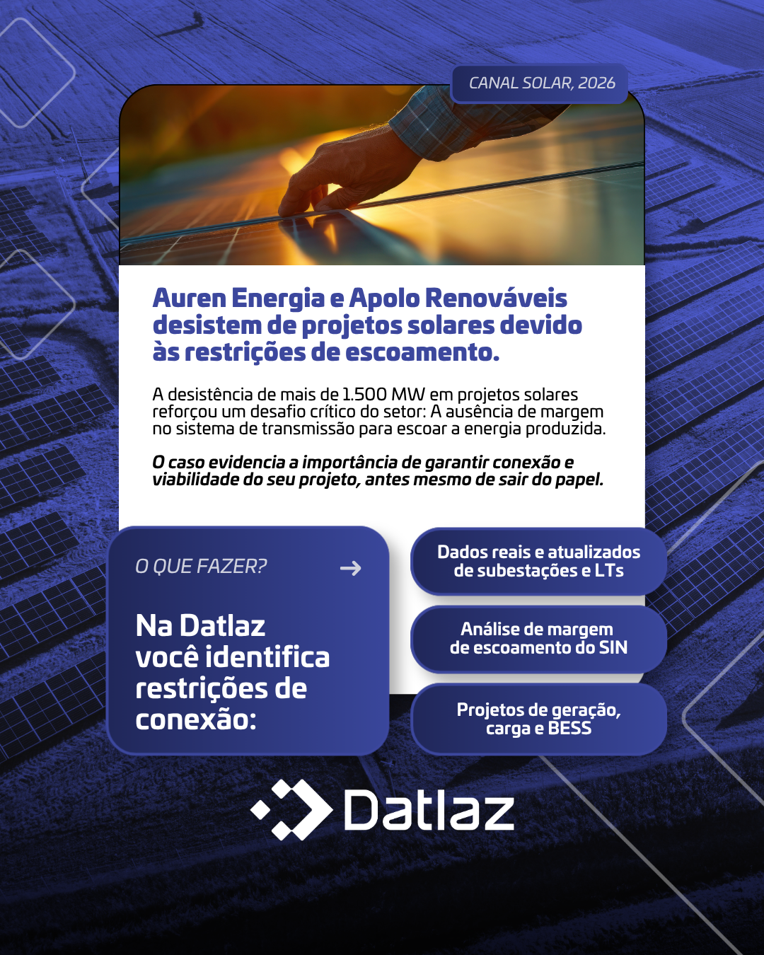 Auren Energia e a Apolo Renováveis oficializaram a desistência de complexos solares